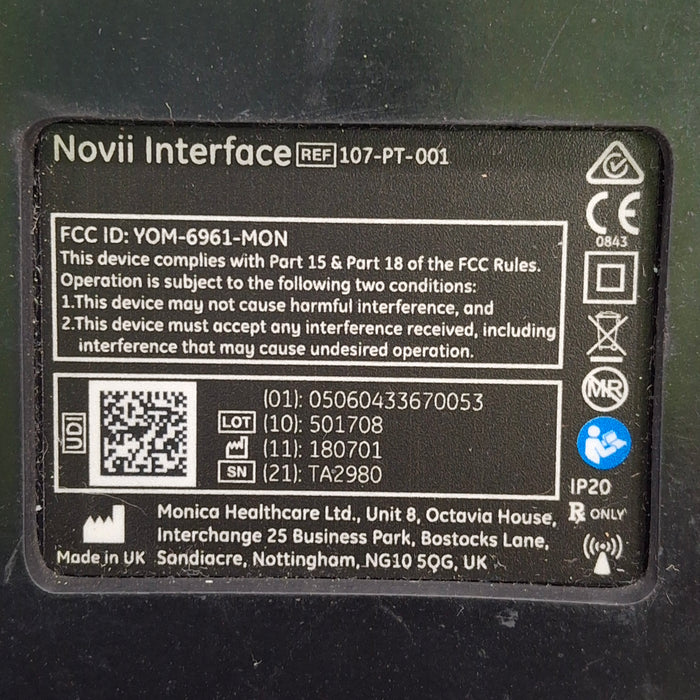 Monica Healthcare Limited 107-PT-001 Fetal Monitor