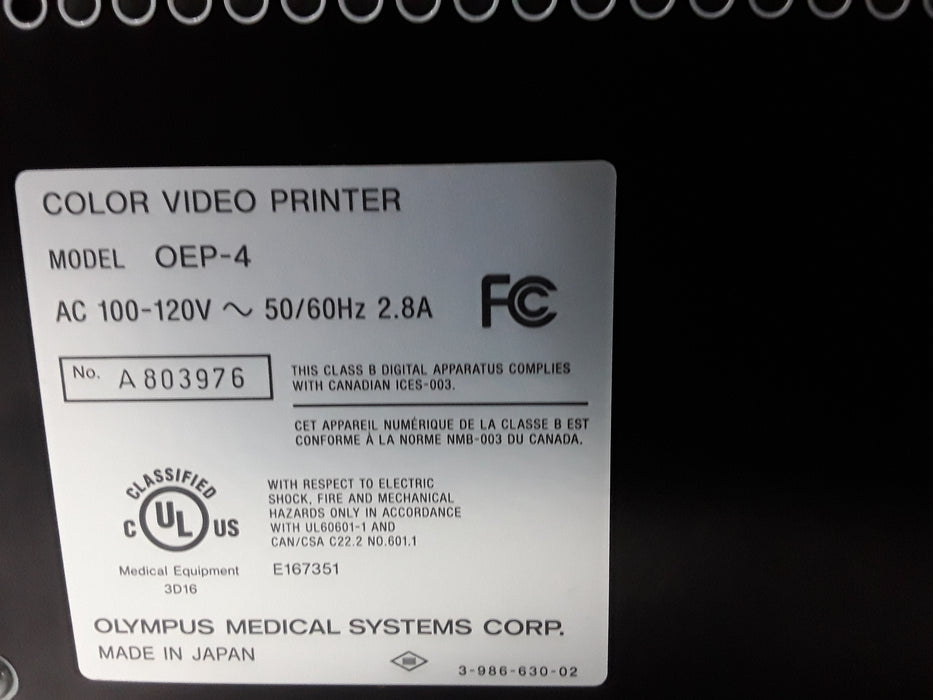 Olympus Olympus OEP-4 Color Video Printer Flexible Endoscopy reLink Medical
