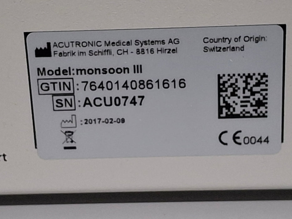 Acutronic Usa Inc Monsoon III Jet Ventillator