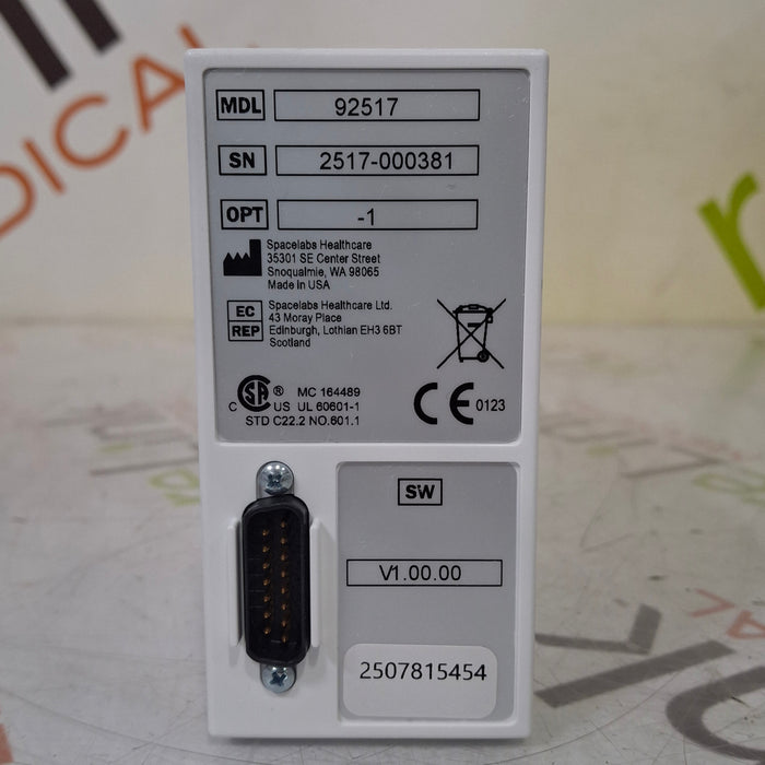 Spacelabs Healthcare 92517 Opt 1A Capnography Module