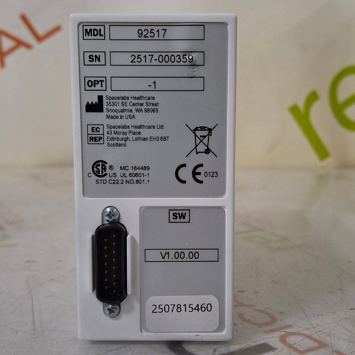 Spacelabs Healthcare Spacelabs Healthcare 92517 Opt 1A Capnography Module Patient Monitors reLink Medical