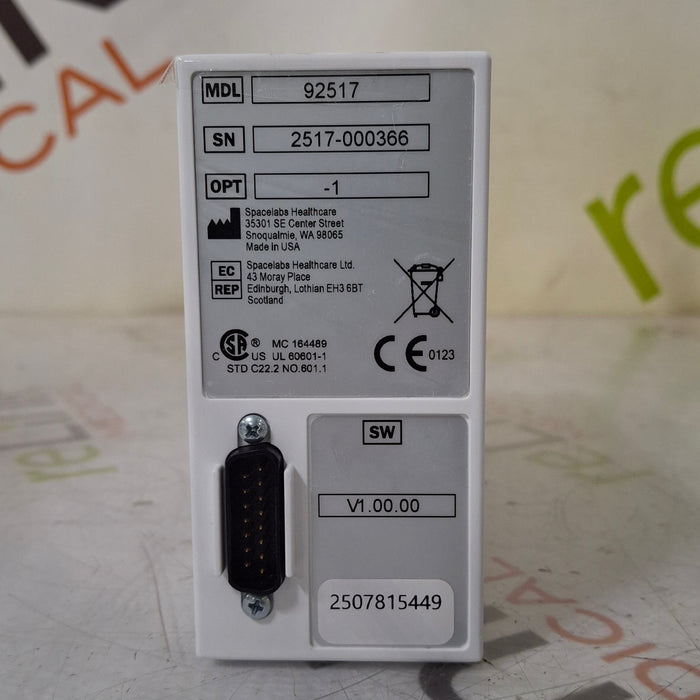 Spacelabs Healthcare 92517 Opt 1A Capnography Module