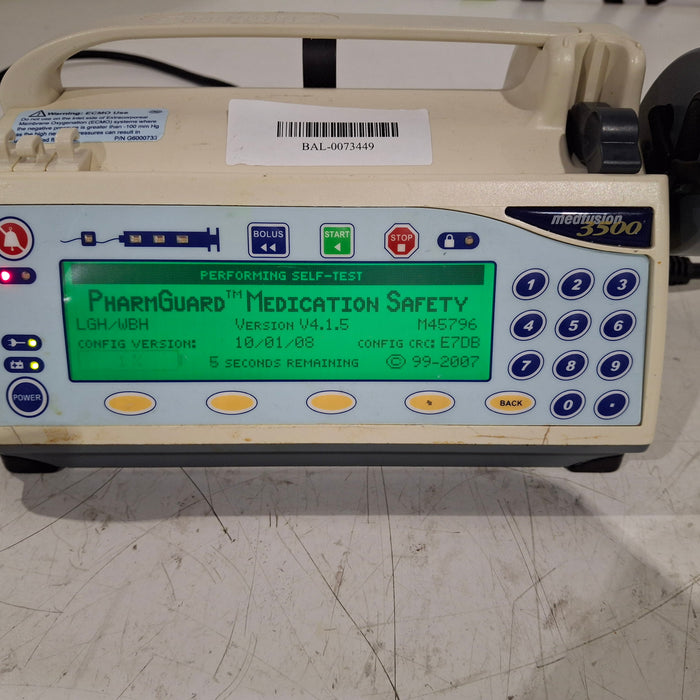 Smiths Medical Medfusion 3500 Version 4 Syringe Infusion Pump
