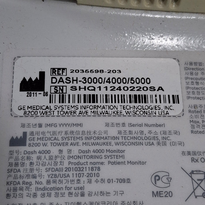 GE Healthcare GE Healthcare Dash 4000 - GE/Nellcor SpO2 Patient Monitor Patient Monitors reLink Medical