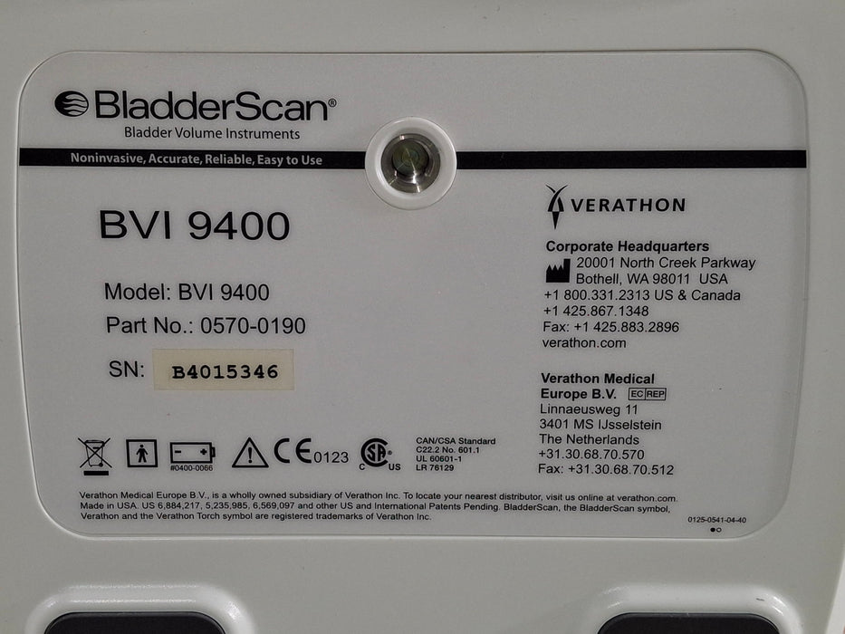 Verathon Medical, Inc BVI 9400 Bladderscan