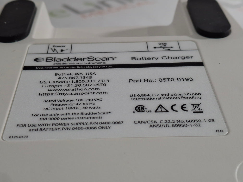 Verathon Medical, Inc Verathon Medical, Inc BladderScan 0570-0193 Battery Charger Surgical Equipment reLink Medical