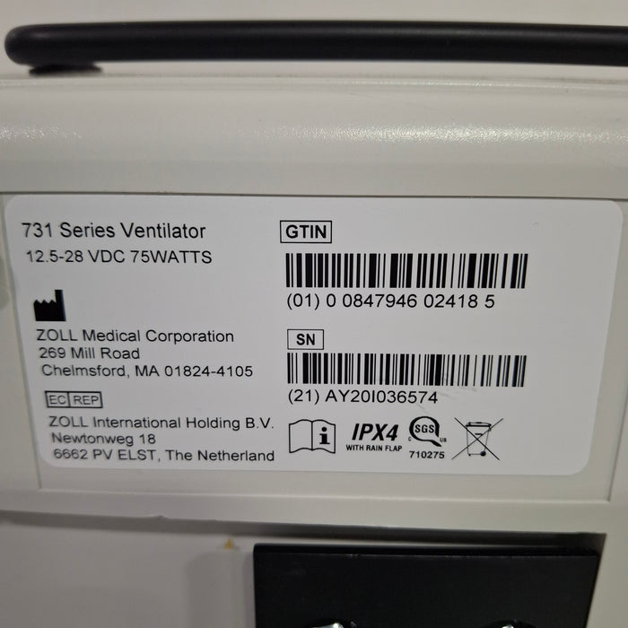 Zoll Zoll Z Vent Transport Ventilator Respiratory reLink Medical