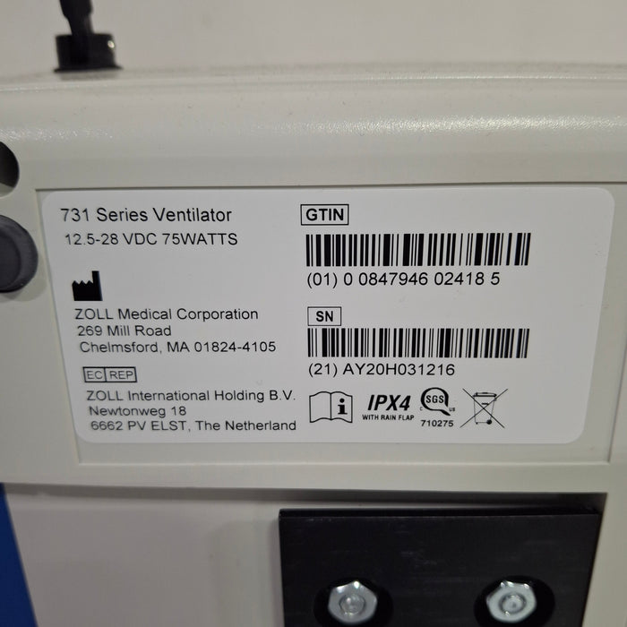 Zoll Zoll Z Vent Transport Ventilator Respiratory reLink Medical