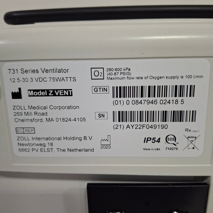 Zoll Z Vent Transport Ventilator