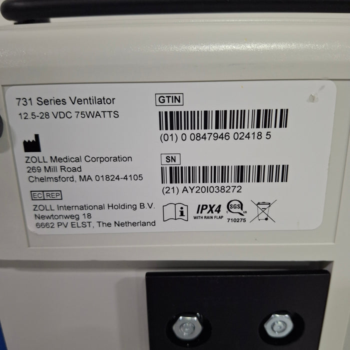 Zoll Zoll Z Vent Transport Ventilator Respiratory reLink Medical