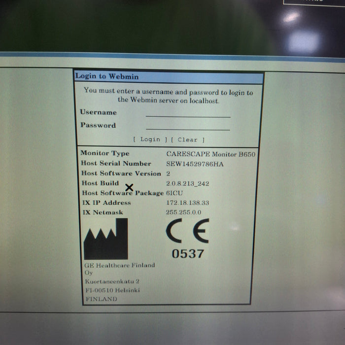 GE Healthcare Carescape B650 Critical Care Patient Monitor