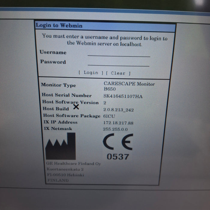 GE Healthcare Carescape B650 Critical Care Patient Monitor