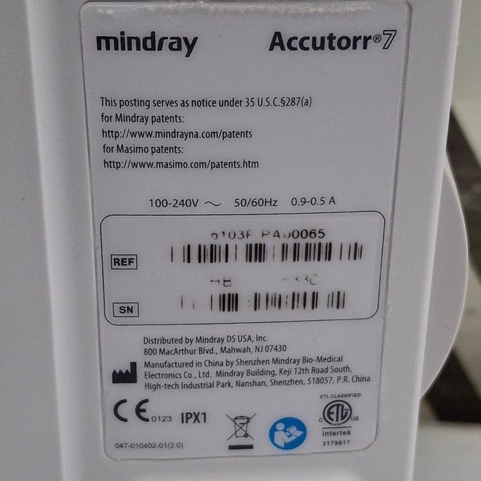 Mindray Accutorr 7 Vital Signs Monitor