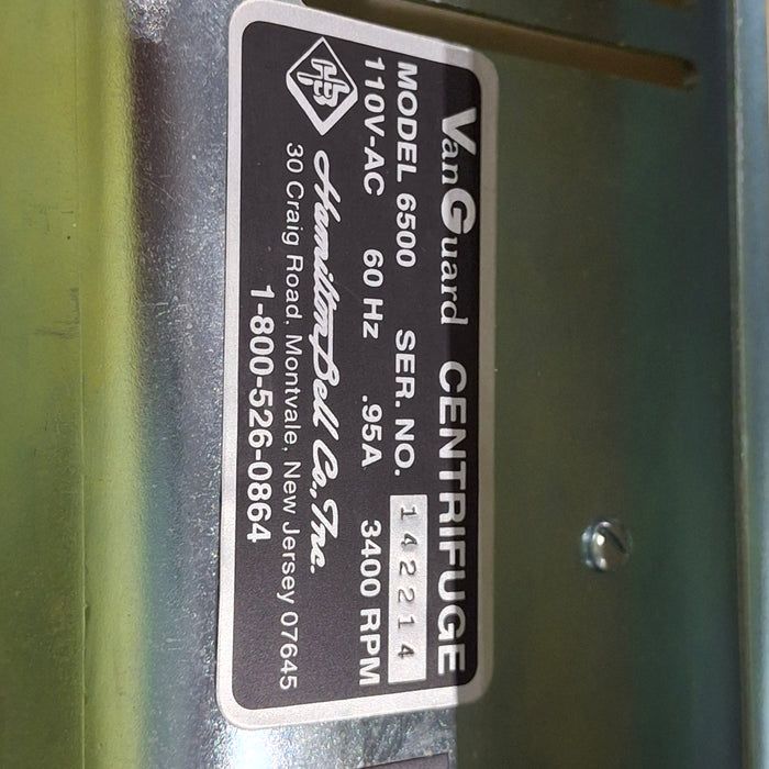 Hamilton Bell Co., Inc VanGuard V6500 Centrifuge