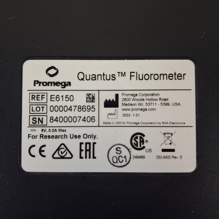 Promega Promega Quantus Fluorometer Research Lab reLink Medical