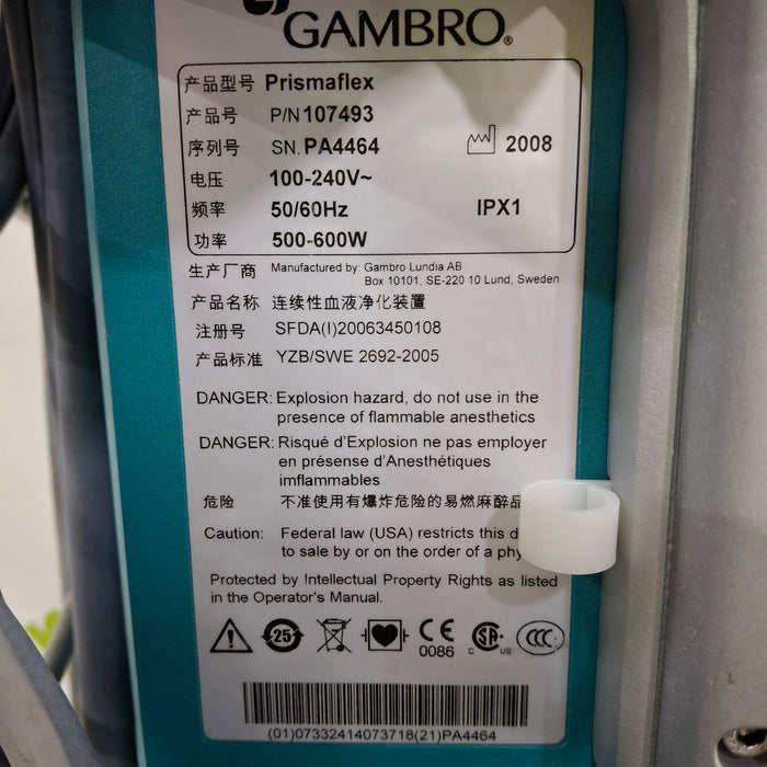 Gambro Gambro Prismaflex Dialysis Machine Dialysis reLink Medical
