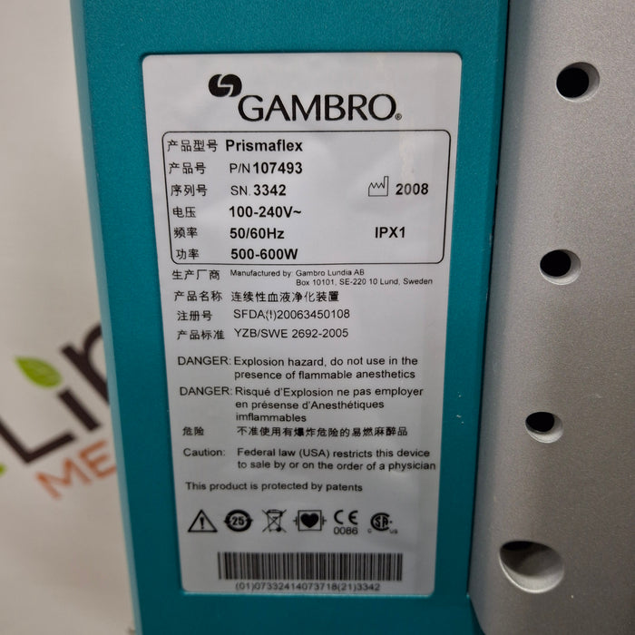 Gambro Gambro Prismaflex Dialysis Machine Dialysis reLink Medical