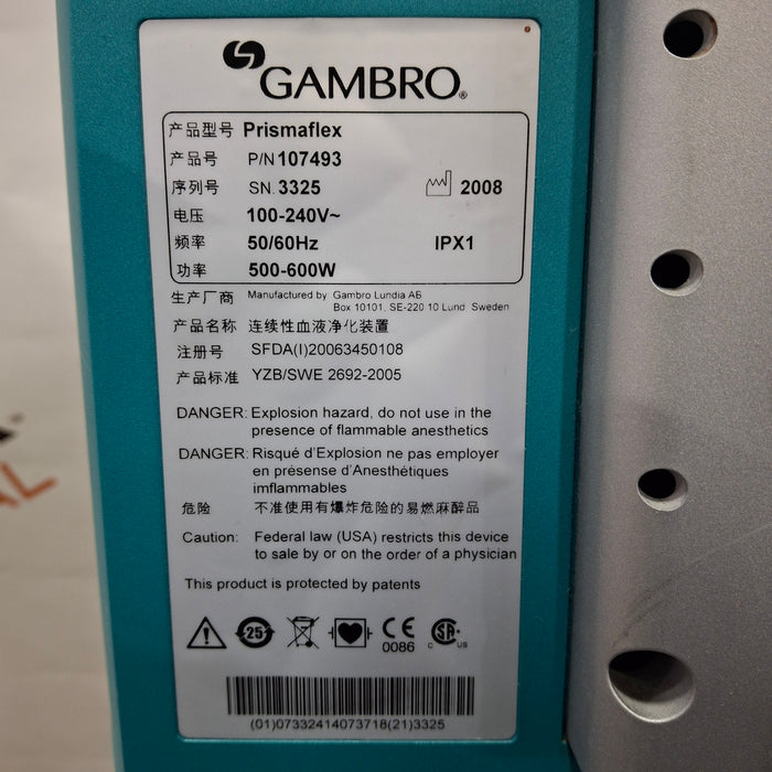 Gambro Gambro Prismaflex Dialysis Machine Dialysis reLink Medical