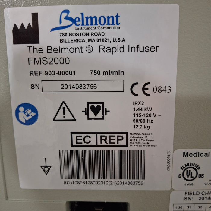 Belmont Instrument Corporation Belmont Instrument Corporation FMS2000 Rapid Infuser Surgical Equipment reLink Medical