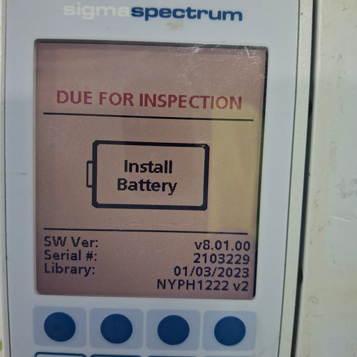 Baxter Baxter Sigma Spectrum 8.01.00 w/o Battery Infusion Pump Infusion Pump reLink Medical