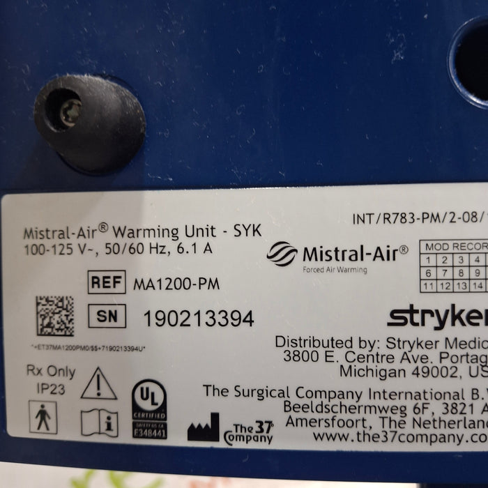 Stryker Stryker Mistral-Air Forced Air Warming System Surgical Equipment reLink Medical