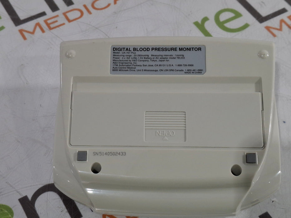 A&D A&D UA-767 Plus Digital Blood Pressure Monitor Patient Monitors reLink Medical