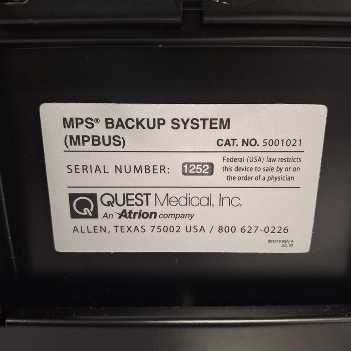 Quest Medical Quest Medical MPBUS MPS Backup System Cardiology reLink Medical