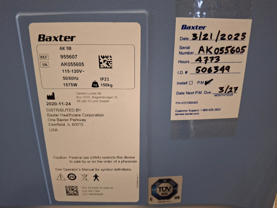 Baxter Baxter AK 98 Dialysis System Dialysis reLink Medical
