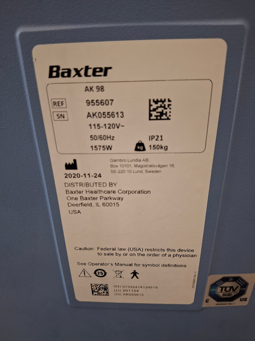 Baxter Baxter AK 98 Dialysis System Dialysis reLink Medical