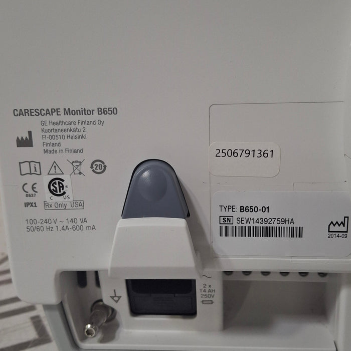GE Healthcare Carescape B650 Post Anesthesia Care Patient Monitor