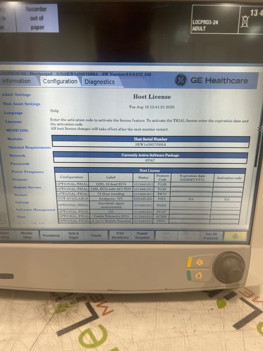 GE Healthcare Carescape B650 Post Anesthesia Care Patient Monitor