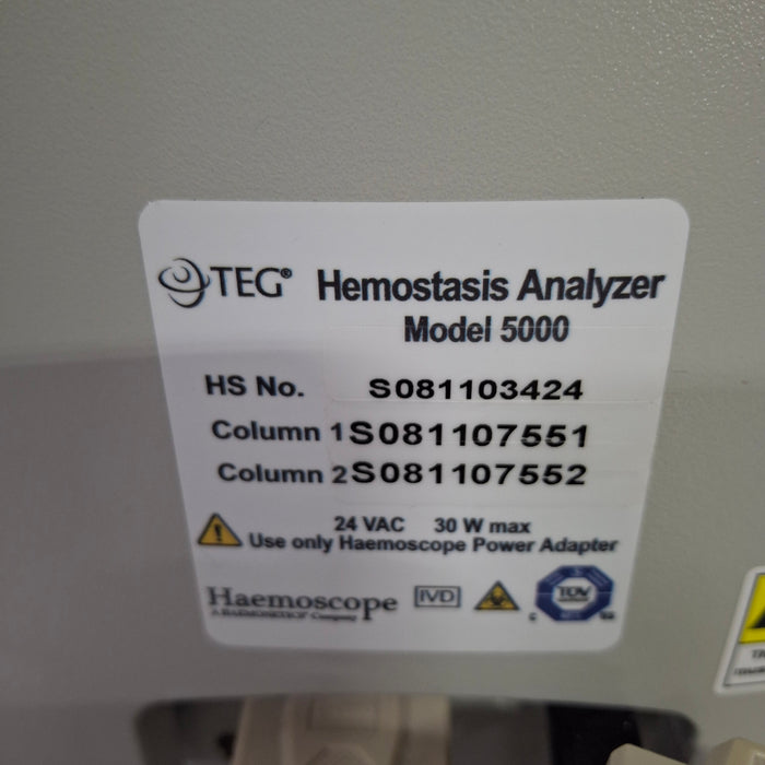 Haemonetics Haemoscope Thrombelastograph Model 5000 Hemostasis Analyzer