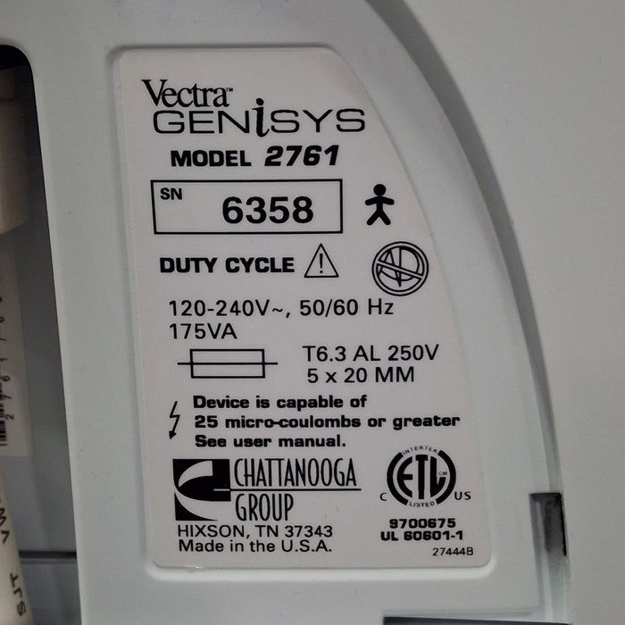 Chattanooga Group Chattanooga Group Vectra Genisys 2761 2-Channel Ultrasound Combo Unit Fitness and Rehab Equipment reLink Medical