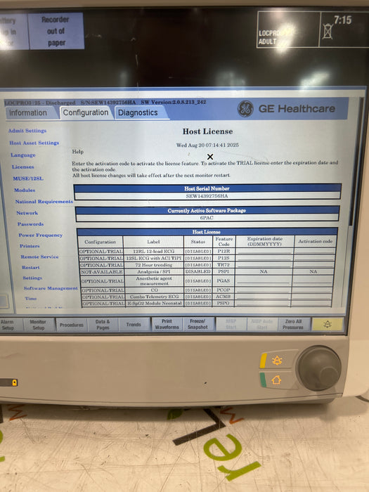 GE Healthcare Carescape B650 Patient Monitor