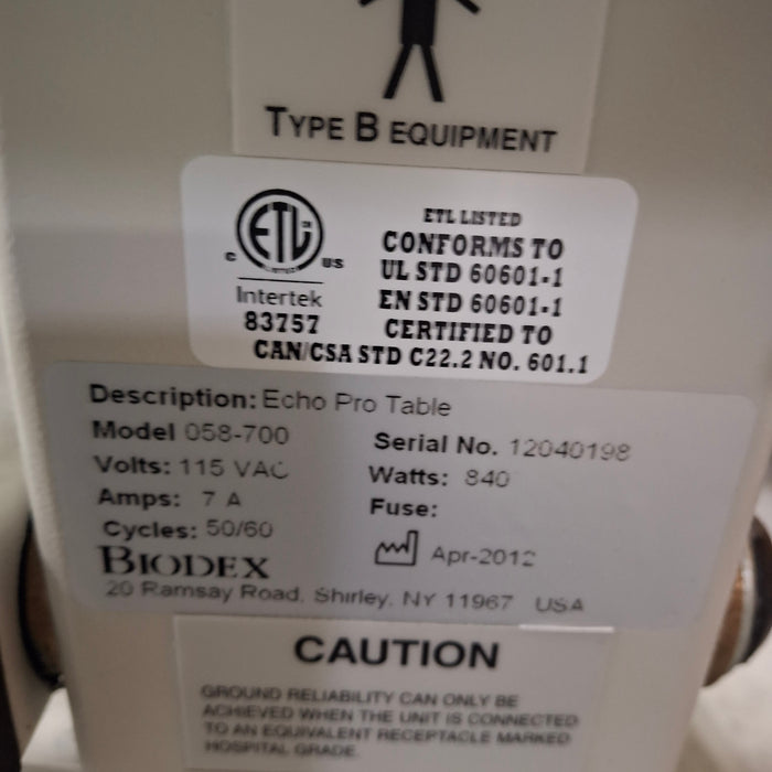 Biodex Biodex 058-700 Echo Pro Table Ultrasound reLink Medical