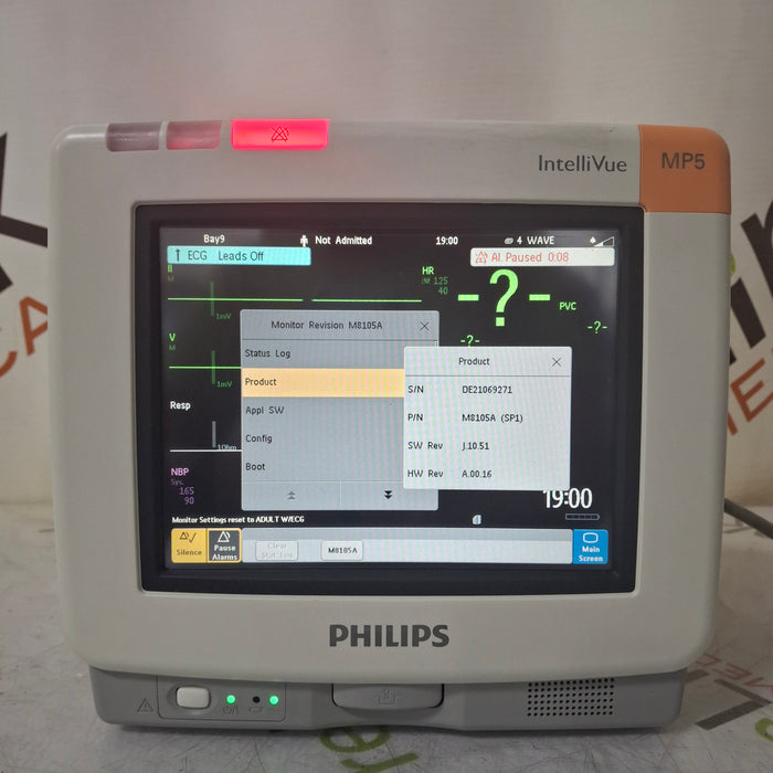 Philips Intellivue MP5 - ECG, Fast SpO2, NIBP CO2 Patient Monitor