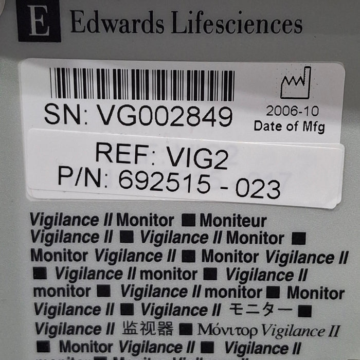 Edwards Lifesciences Vigilance II Patient Monitor