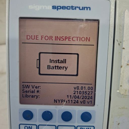 Baxter Baxter Sigma Spectrum 8.01.00 w/o Battery Infusion Pump Infusion Pump reLink Medical