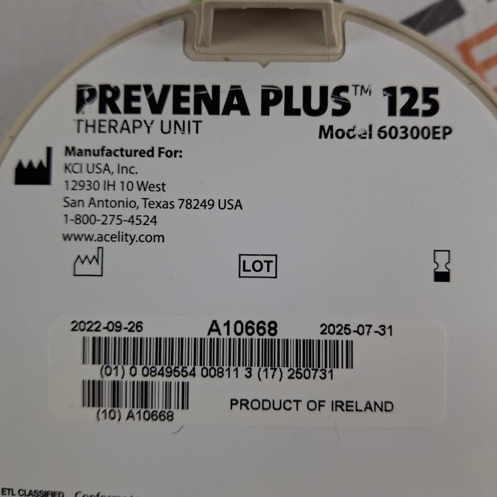 KCI Prevena Plus 125 Therapy Unit