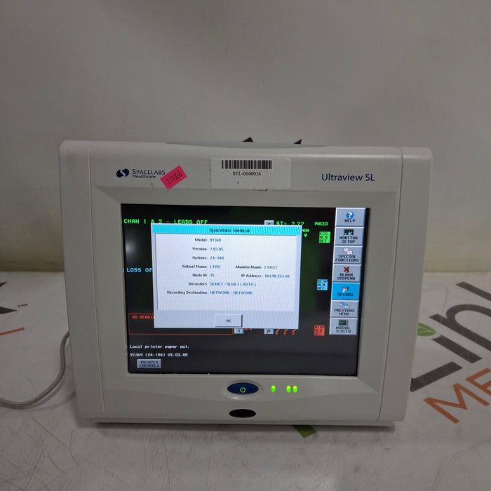 Spacelabs Healthcare Spacelabs Healthcare Ultraview SL 91369 Monitor Patient Monitors reLink Medical