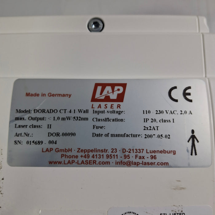 LAP Laser LAP Laser Dorado CT-4-1-Wall LAP Laser CT / PET reLink Medical