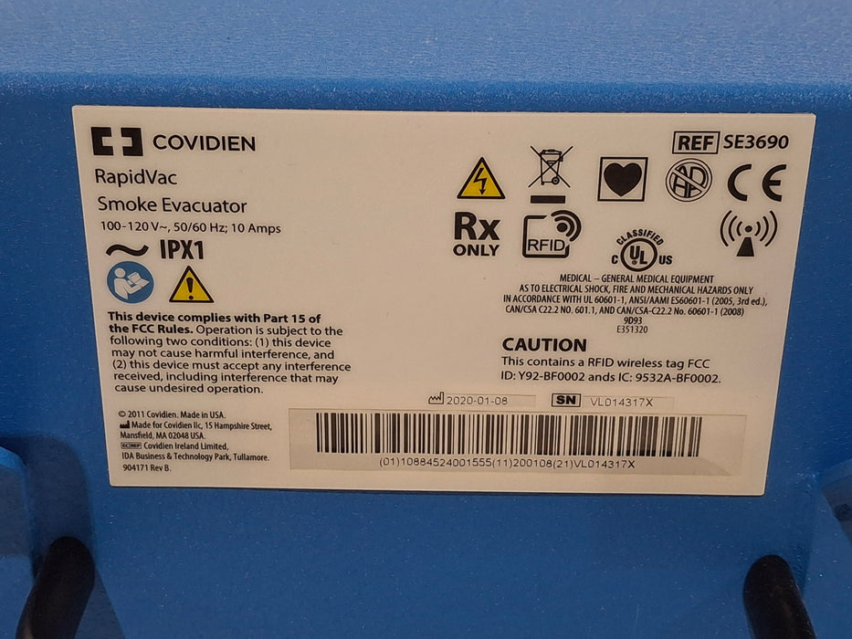 Covidien RapidVac SE3690 Smoke Evacuator