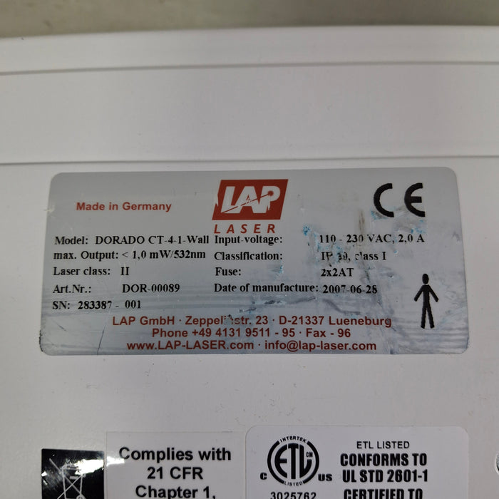 LAP Laser LAP Laser Dorado CT-4-1-Wall LAP Laser CT / PET reLink Medical