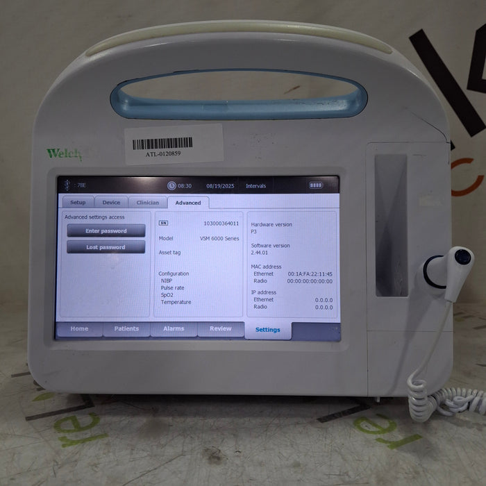 Welch Allyn Connex 6500 65NTXX - Nellcor SpO2, SureTemp Vital Signs Monitor