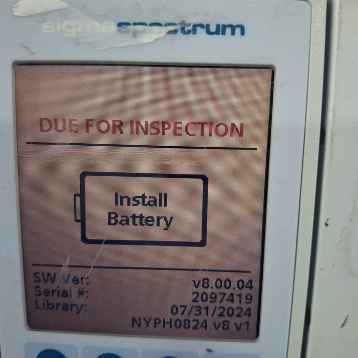 Baxter Sigma Spectrum 8.00.04 w/o Battery Infusion Pump