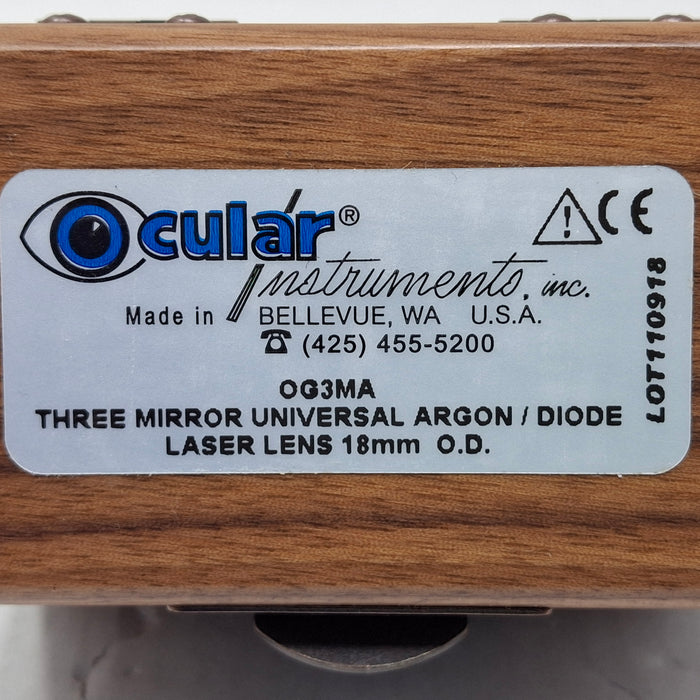 Ocular Instruments Inc Ocular Instruments Inc OG3MA Three Mirror Universal Argon/Diode Laser Lens Research Lab reLink Medical