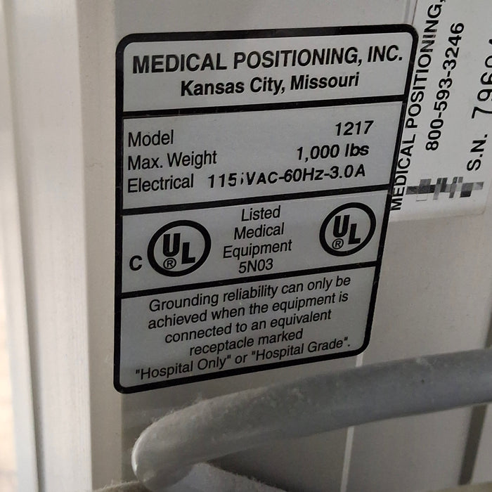 Medical Products, Inc. (MPI) Model 1217 Tilt Table