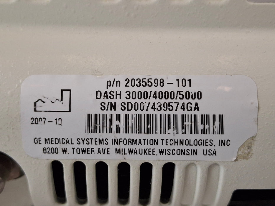 GE Healthcare Dash 3000 - GE/Nellcor SpO2 Patient Monitor