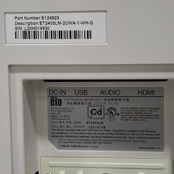 Elo Touch Solutions Elo Touch Solutions 2403LM 24" Touchscreen Monitor Computers Tablets & Networking reLink Medical