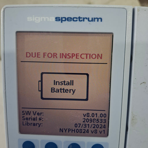 Baxter Baxter Sigma Spectrum 8.01.00 w/o Battery Infusion Pump Infusion Pump reLink Medical